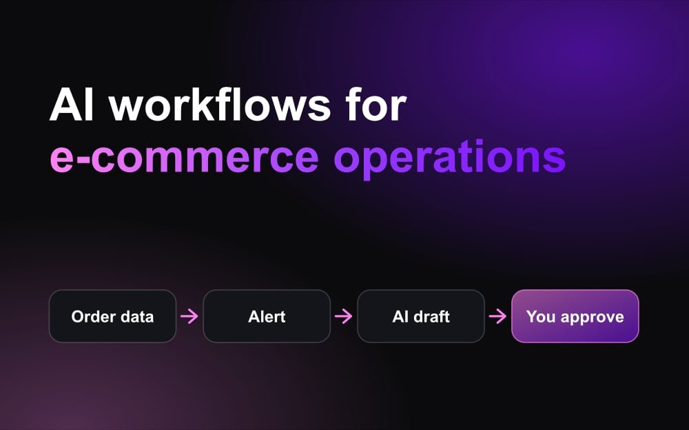 AI workflow from order data to alert, AI draft and human approval